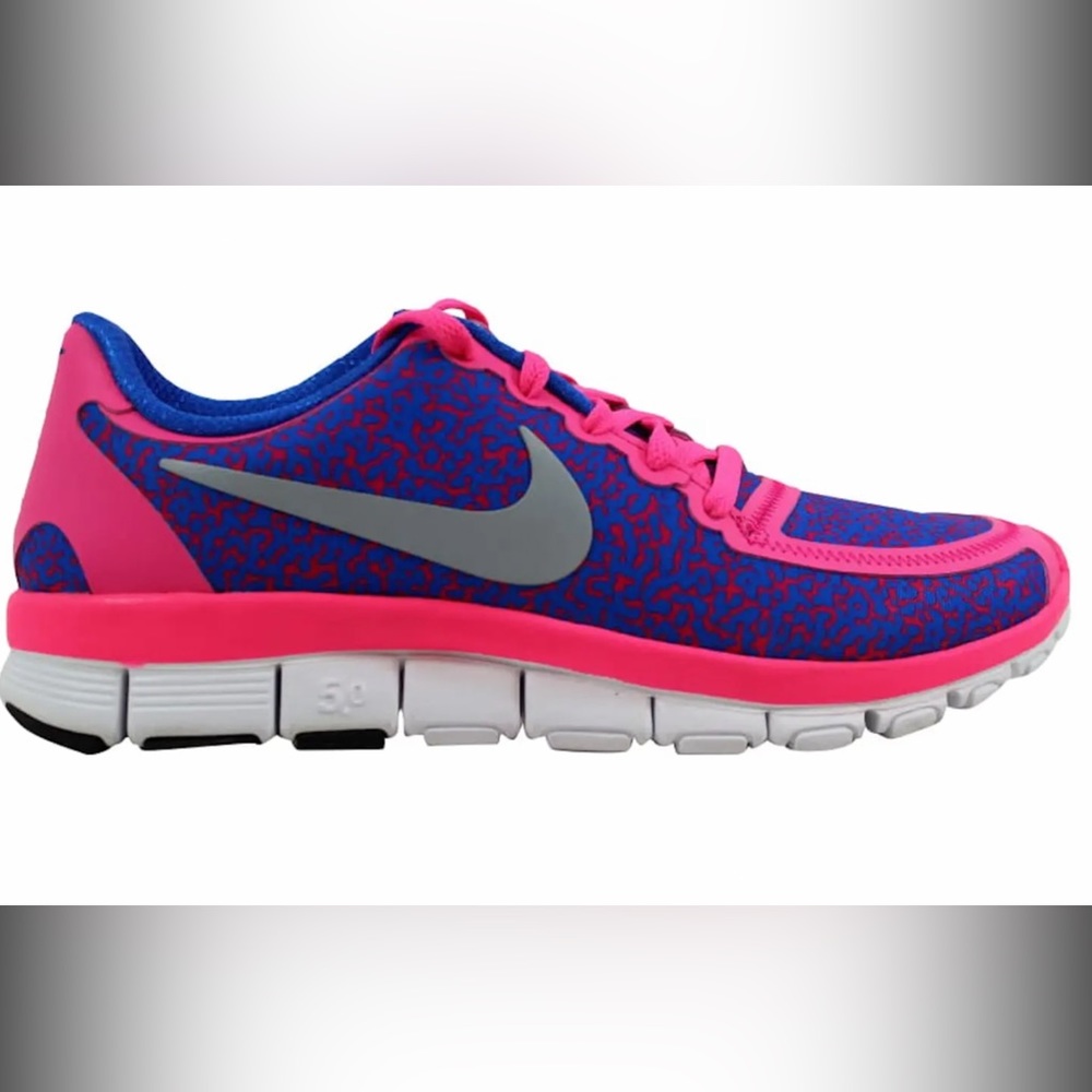 EC Nike Free 5.0 V4 Hyper Pink/Cobalt Blue 511281-605 Running Shoe Womens Size 7